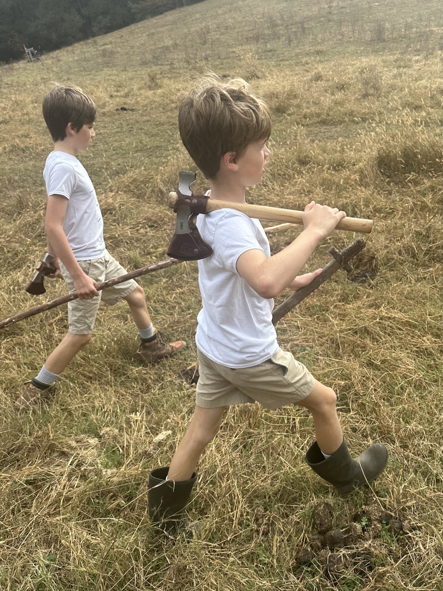 A Young Boy with an Axe being Trained for Joel's Army
